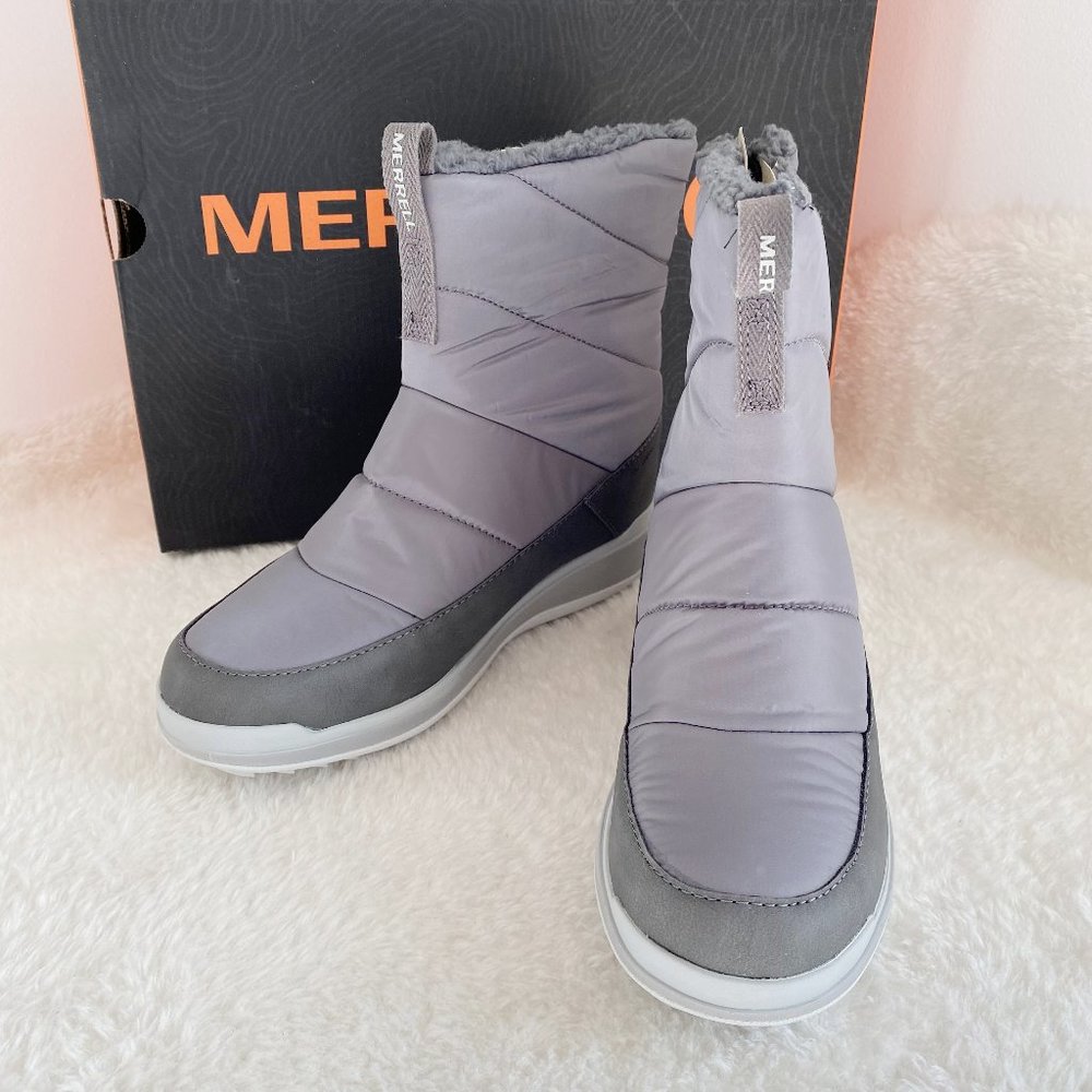 Merrell, Women's Snowcreek Sport Mid Zip Polar Waterproof, Charcoal, Size 8.5 M